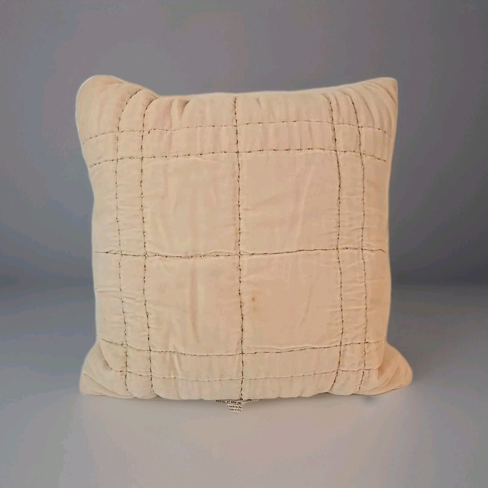 Threshold crushed Pink velvet With gold Accent throw pillow 18" X 18" Decorative